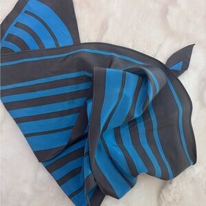 Blue and Gray Striped Scarf